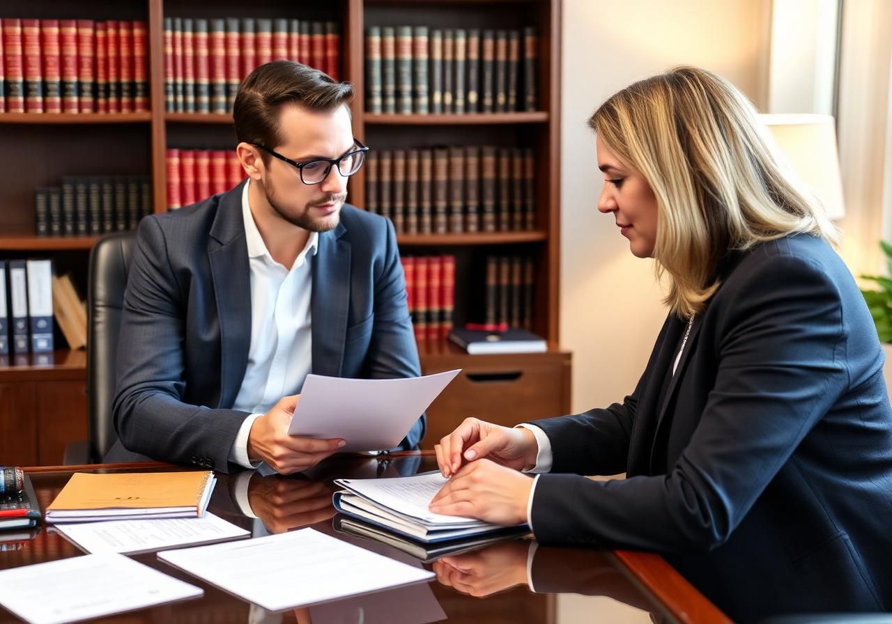 Consumer-rights attorney reviewing dispute documentation with a client